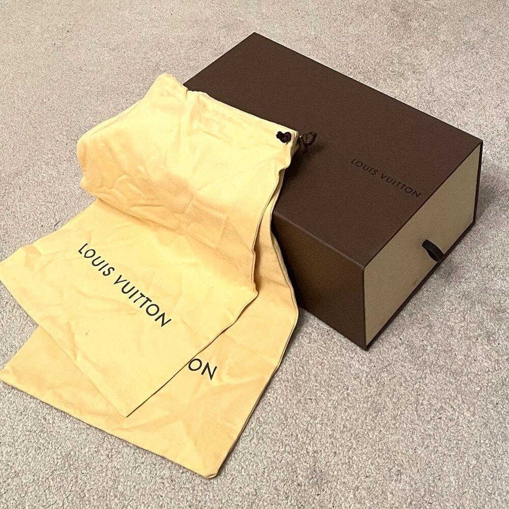 Authentic Louis Vuitton Empty Shoes Box 14 in x 9 in x 6 in, incl. Dust Bags
